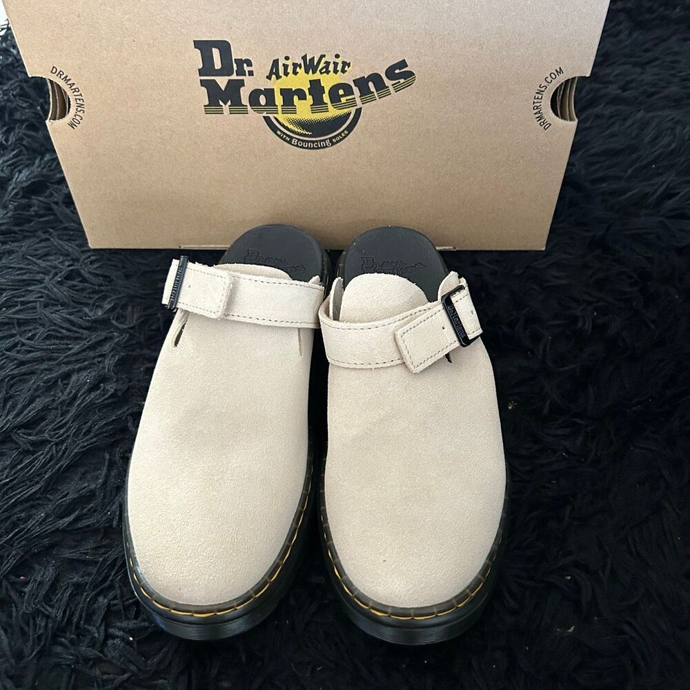 Dr Martens Carlson tan leather clogs mules slip on shoes men’s 8 new - Picture 6 of 7